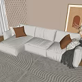 Modern corner sofa multiplayer sofa double sofa 3d model