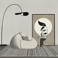 Lazy sofa side corner floor lamp 3d model