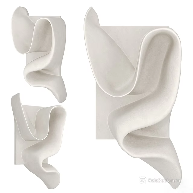White Curved Design Decorative Home Accessories For Modern Interior Living Spaces 3d model