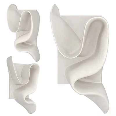 White Curved Design Decorative Home Accessories For Modern Interior Living Spaces 3d model