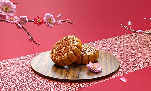 New Chinese Moon Cake Mid-Autumn Festival Beautiful Chen 3d model