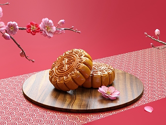 New Chinese Moon Cake Mid-Autumn Festival Beautiful Chen 3d model