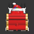 Christmas Themed Play Equipment With Reindeer Santa Sleigh Gift Filled Sleigh Red White Golden Decorations
