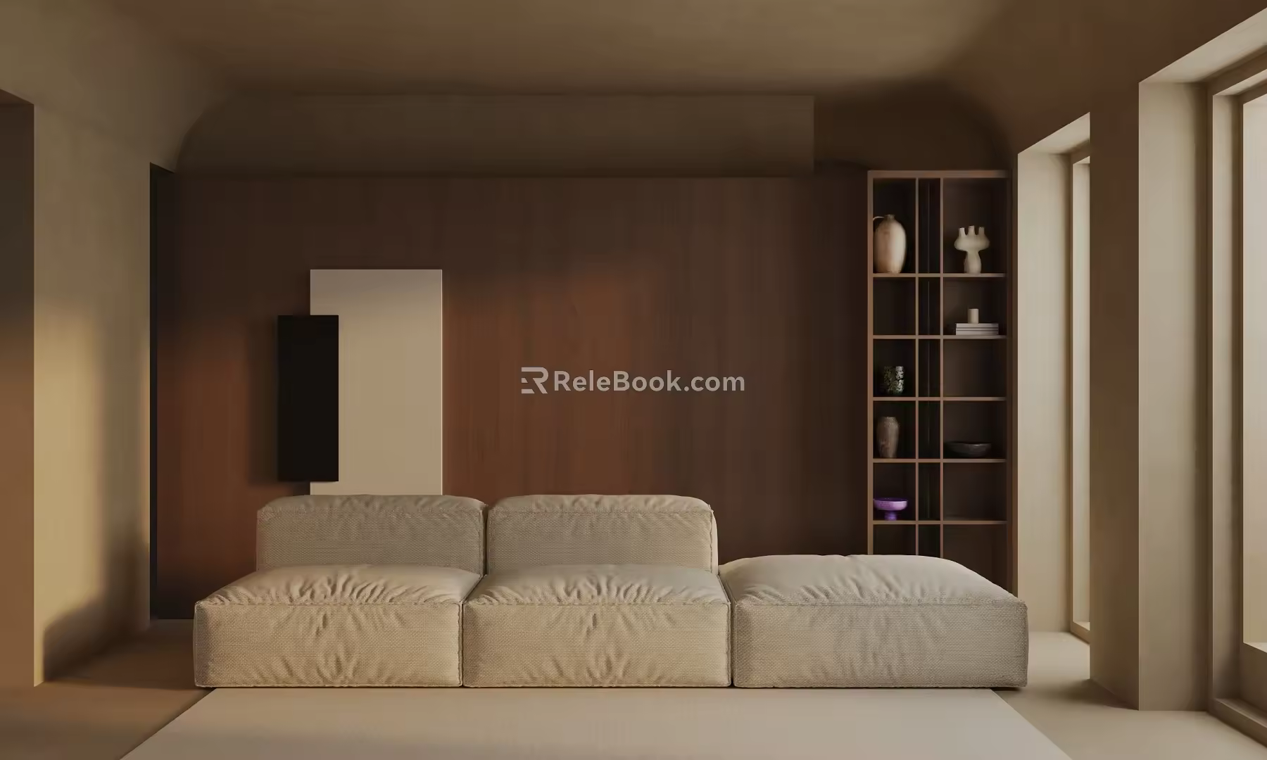 Three-seat sofa 3d model