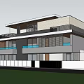 Modern Detached Villa Exterior Featuring Large Glass Windows Balconies And Lush Greenery