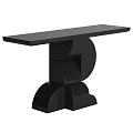 Modern Black Console Table With Unique Curved Base And Sleek Top Surface 3d model