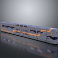 Futuristic Gray Train Model With Orange Stripes And Number 03 Streamlined Design