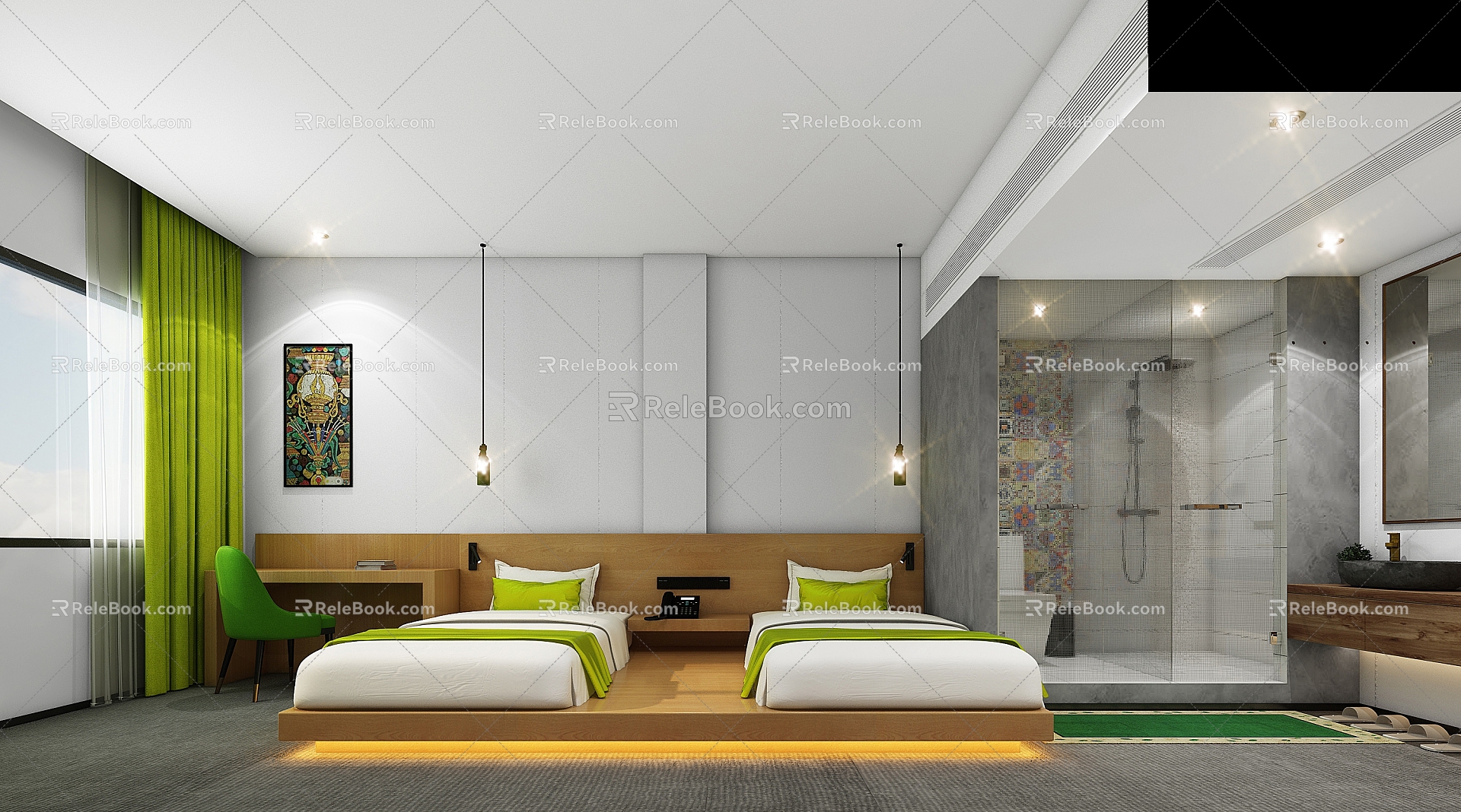 Modern Rooms Hotel Rooms Waste Earth Hotel Rooms Low Cost Hotel Rooms Featured Themed Hotel Rooms 3d model