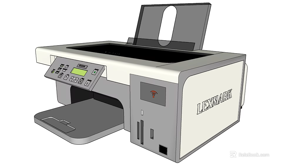 Modern Lexmark Printer as Essential Office Appliance with Control Panel and Display Screen 3d model 