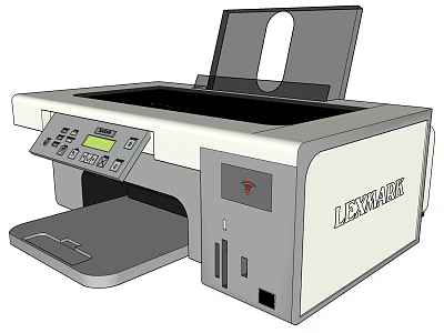 Modern Lexmark Printer as Essential Office Appliance with Control Panel and Display Screen 3d model