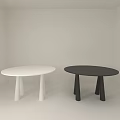 Minimalist Modern Round Dining Tables White Black Large Small With Simple Legs Light Background 3d model
