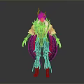 Fantasy Character Design Featuring Red Horns Black Gold Outfit Red Gloves And Boots