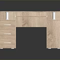 Modern Wooden Desk With Drawers And Open Shelf For Home Office
