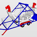 Dragon Decorated Mobile Structure with Metal Frame Wheels and Blue Box
