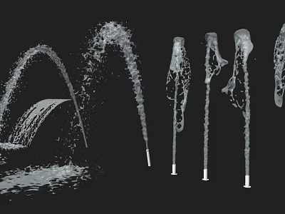 Modern Decorative Fountain Featuring Multiple Water Jets And Dynamic Flow Patterns 3d model
