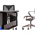 Modern Office Conference Table And Chair Set With Mesh Back Rolling Chairs