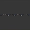 Five Police Officer Figurines Standing In A Row On Black Reflective Surface