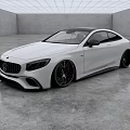 Modern White Coupe Car With Sleek Body And Black Wheels In Minimalist Indoor Space