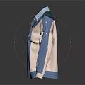 Blue And Pink Color Block Shirt With Collar Pockets And Long Sleeves