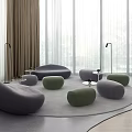 Modern Combination Sofa Lazy Leisure Sofa Area Public Seat 3d model