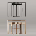 Modern Revolving Door Design With Black And Gold Frames And Transparent Glass