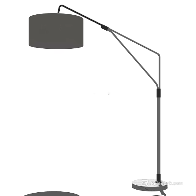 Modern Minimalist Floor Lamp With Adjustable Metal Arm And Cylinder Shade For Living Room Decor 3d model 