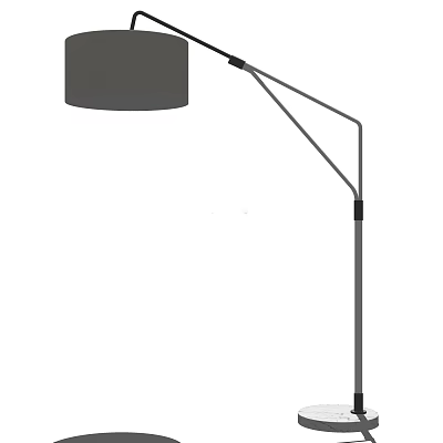 Modern Minimalist Floor Lamp With Adjustable Metal Arm And Cylinder Shade For Living Room Decor 3d model