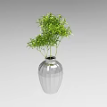 Modern Decorative Ornament Set With Transparent Vase And Green Plants