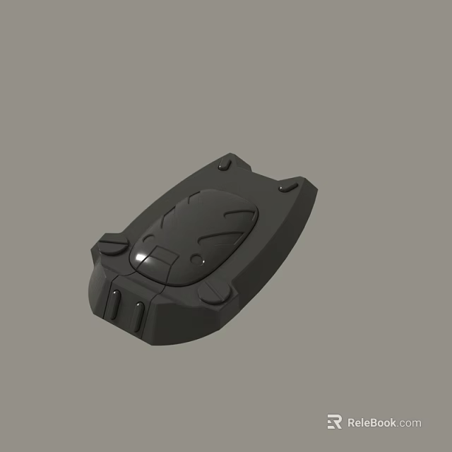 Black Mechanical Component 3D Model With Curved Surface And Structural Details 3d model 