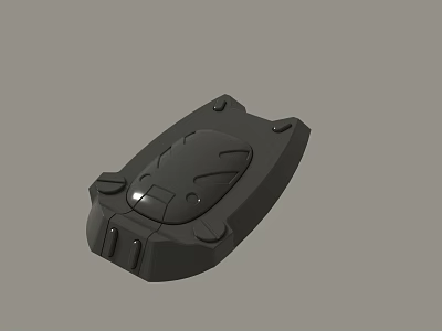 Black Mechanical Component 3D Model With Curved Surface And Structural Details 3d model