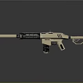 Modern Tactical Rifle With Beige And Black Finish Sleek Design And Textured Grip