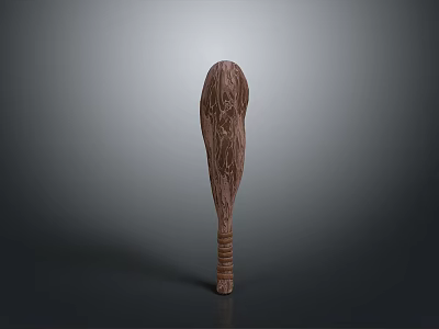 Wooden Household Rolling Pin With Textured Handle And Smooth Surface 3d model