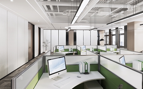 Financial office area Modern public office area 3d model