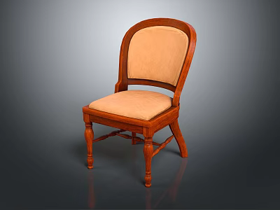 Leisure Chair with Wooden Frame and Light Brown Padded Backrest and Seat 3d model