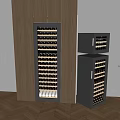 Modern Wine Cabinet With Glass Door Multiple Shelves And Stacked Design