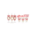 Pink And White Marshmallow Candy In Glass Jars With Gold Accents And Lollipops