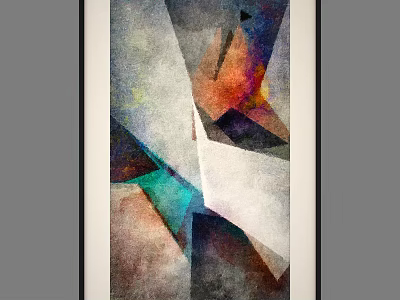Abstract Geometric Painting With Vibrant Color Blends And Textured Art Design 3d model