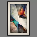 Abstract Geometric Painting With Vibrant Color Blends And Textured Art Design