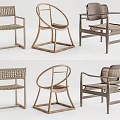 Modern Leisure Chairs With Wooden Frame And Woven Seat Back Various Designs