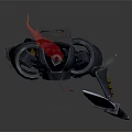Detailed 3D Warrior Figure in Black Armor With Giant Sword and Red Cape
