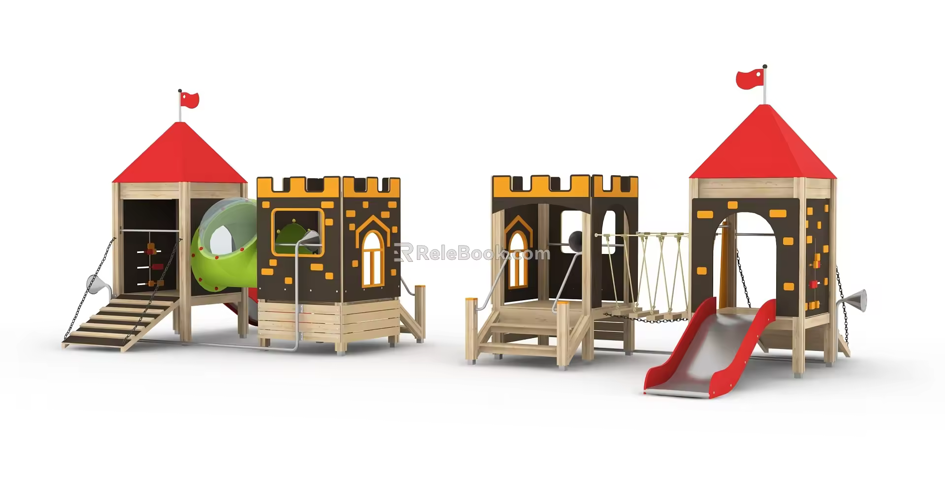 Small Tree Slide Kindergarten Slide Paradise Equipment Playground Equipment Modeling Small Slide Home Customized Small Slide 3d model