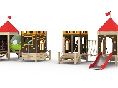 Small Tree Slide Kindergarten Slide Paradise Equipment Playground Equipment Modeling Small Slide Home Customized Small Slide model