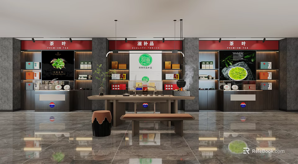 Tobacco and Liquor Store Interior With Shelves Displaying Alcohol And Tobacco Products 3d model 