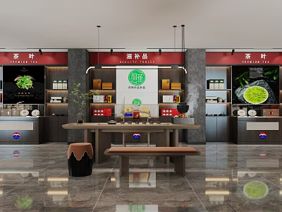 Tobacco and Liquor Store Interior With Shelves Displaying Alcohol And Tobacco Products 3d model