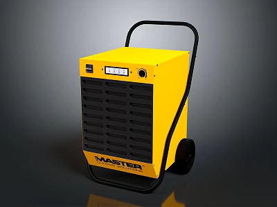 Yellow Portable Daily Electrical Appliance With Sturdy Handle And Rolling Wheels 3d model