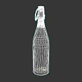 Green Glass Bottle With Metal Clasp Lid For Home Daily Use