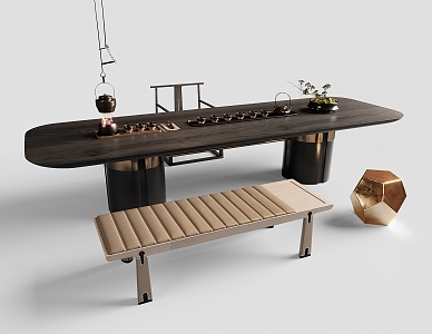 New Chinese Tea Table and Chair 3d model