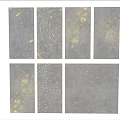 Abstract Art Prints With Black Background And Gold Patterns In Grid Arrangement For Wall Decoration