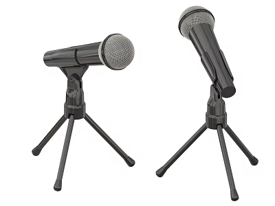 Mobile Digital Microphones With Adjustable Tripod Stand For Recording And Broadcasting 3d model