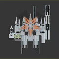 Futuristic White Mechanical Dinosaur Robot With Armored Structure And Glowing Orange Parts